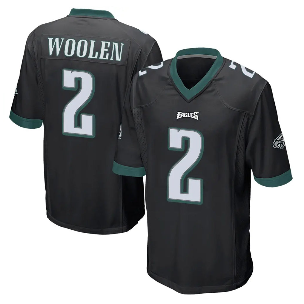 P.Eagles #2 Riq Woolen Player Black Home Game Ldoa Stitched Jerseys