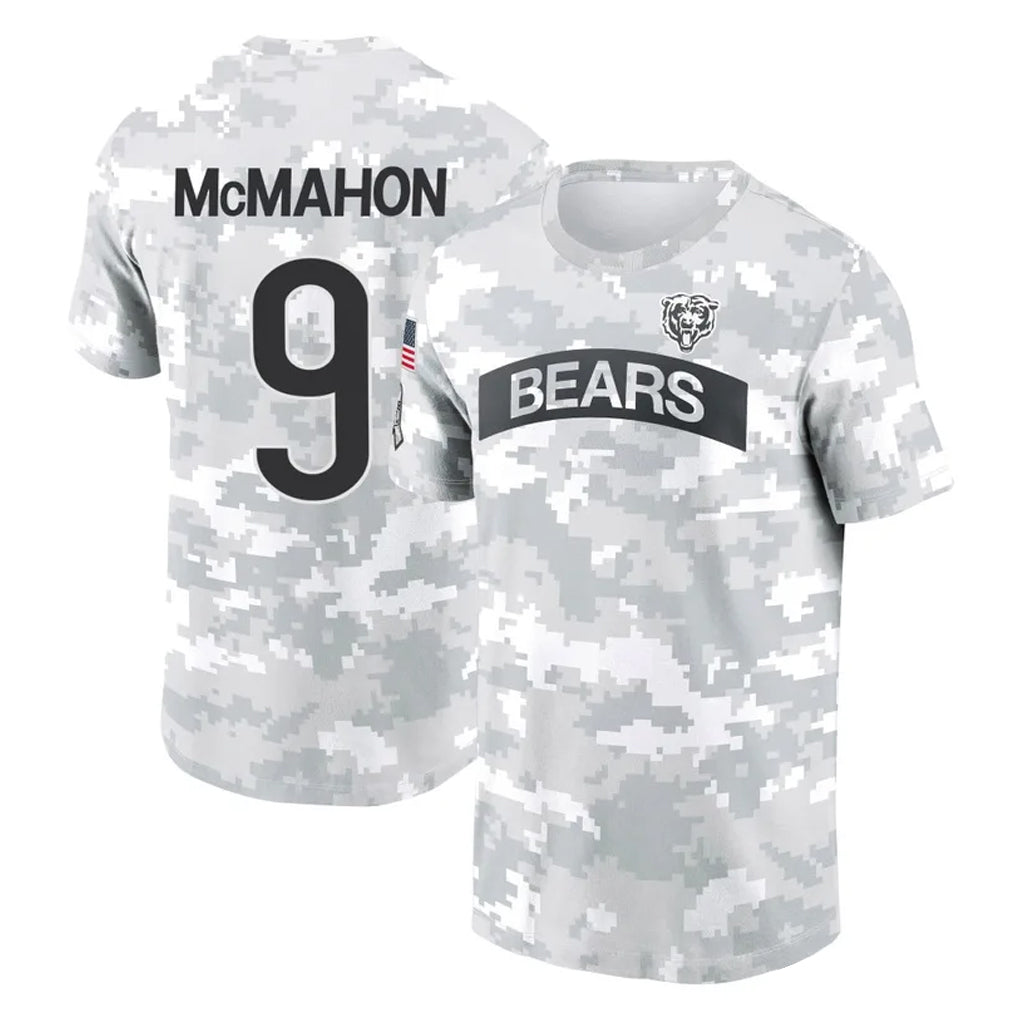 C.Bears #9 Jim McMahon Player Arctic Camo Salute to Service Performance T-Shirt Limited Ldoa Stitched Jerseys