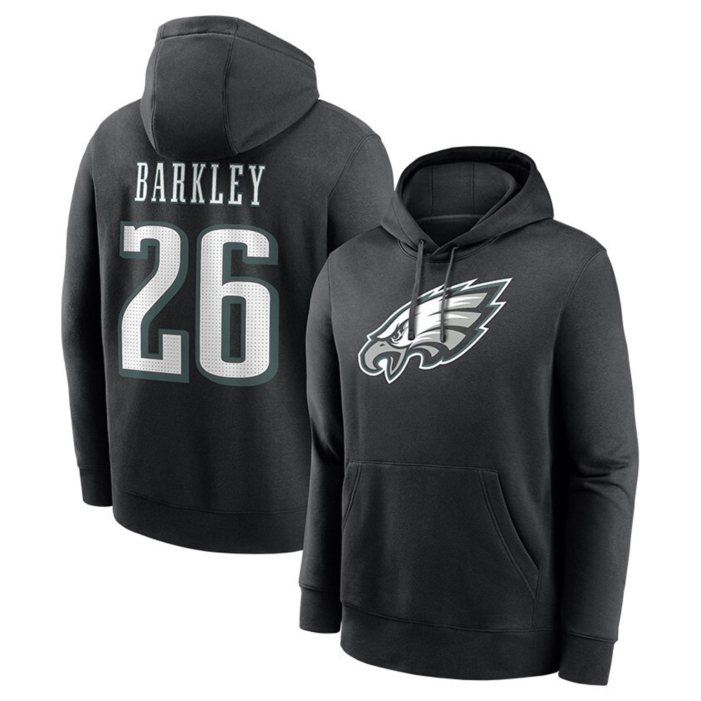P.Eagles #26 Saquon Barkley Player Black Pullover Hoodies Home Game Ldoa Stitched Jerseys