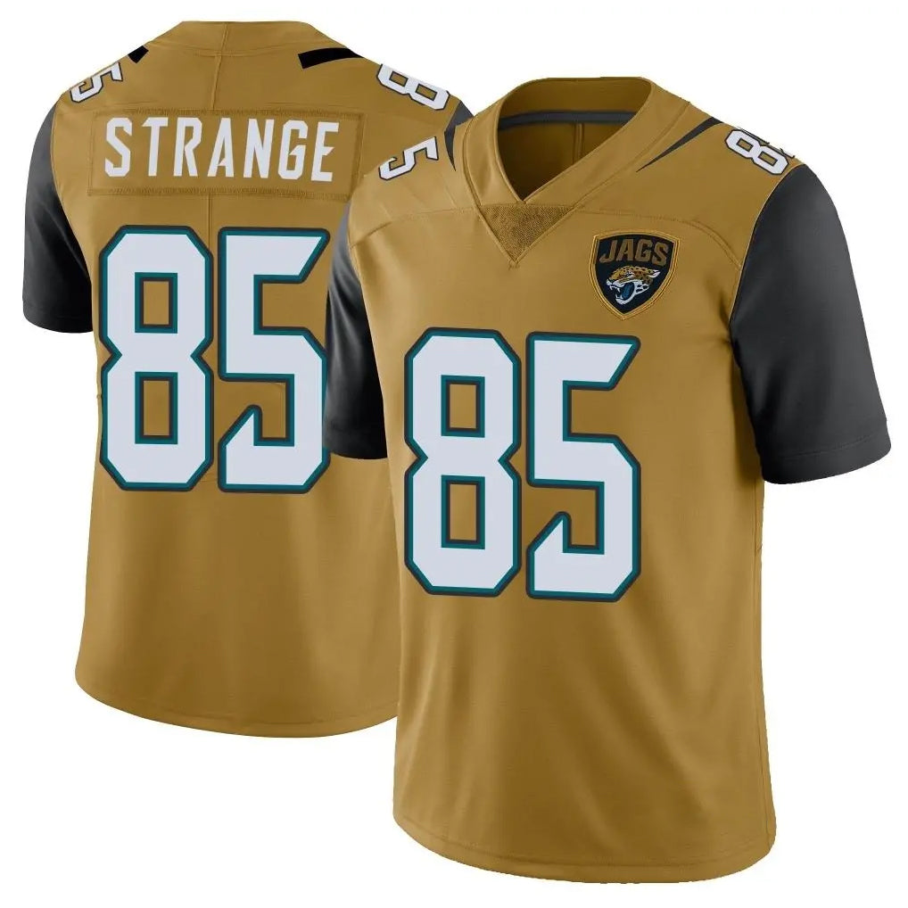 J.Jaguars #85 Brenton Strange Player Gold Vapor Limited Home Game Ldoa Stitched Jerseys