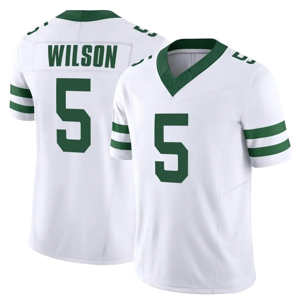 NY.Jets #5 Garrett Wilson Player White Legacy Limited Vapor F.U.S.E. Home Game Ldoa Stitched Jerseys