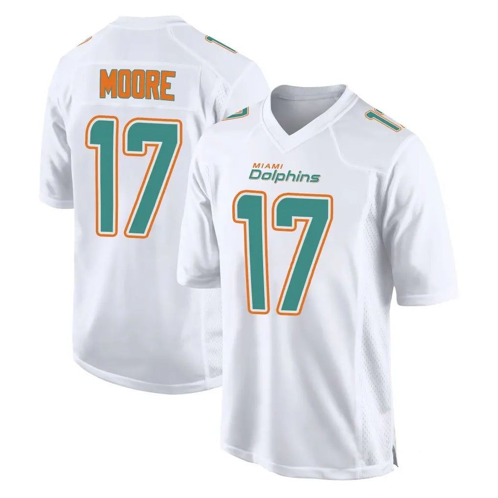 M.Dolphins #17 Trey Moore Player White Fashion Home Game Ldoa Stitched Jerseys