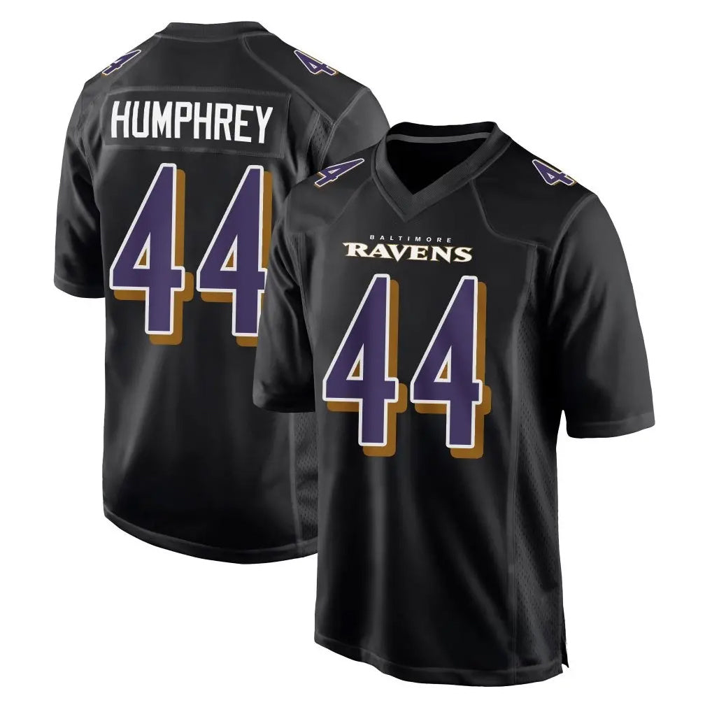 B.Ravens #44 Marlon Humphrey Player Carbon Black Fashion Home Game Ldoa Stitched Jerseys