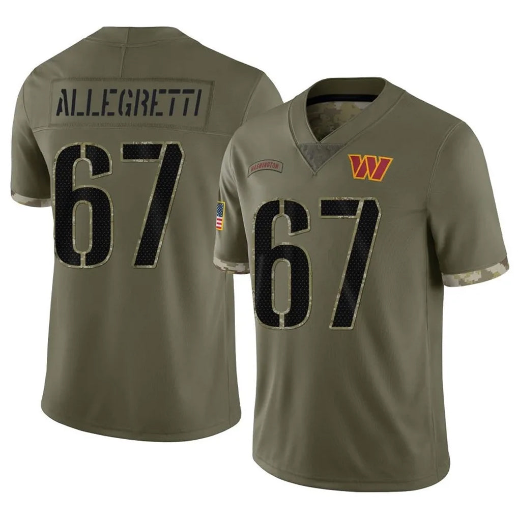 W.Commanders #67 Nick Allegretti Player Olive Salute To Service Limited Home Game Ldoa Stitched Jerseys