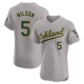 Athletics #5 Jacob Wilson Player Gray Road Limited Elite Home Game Ldoa Stitched Jerseys