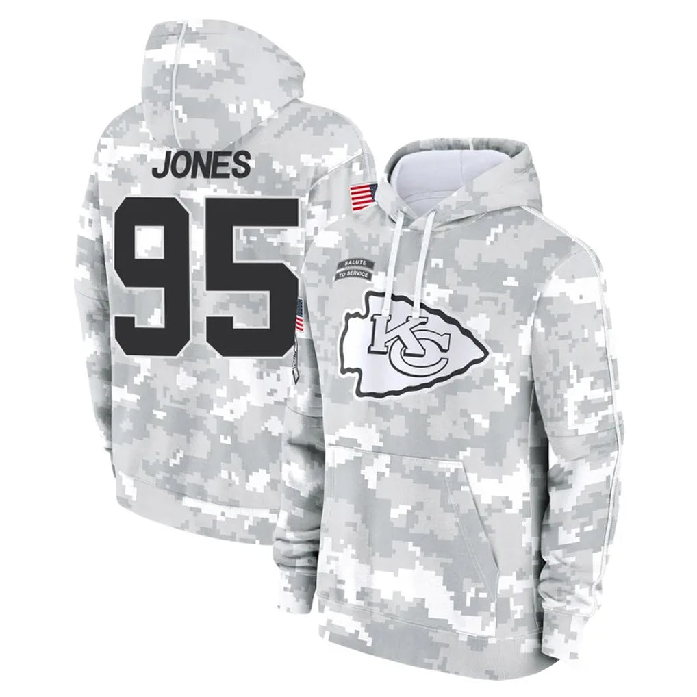 KC.Chiefs #95 Chris Jones Player Arctic Camo Salute to Service Hoodies Limited Game Ldoa Stitched Jerseys