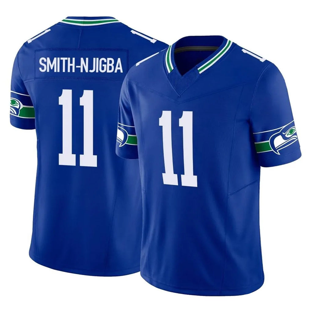 S.Seahawks #11 Jaxon Smith-Njigba Player Royal Limited Throwback Vapor F.U.S.E. Home Game Ldoa Stitched Jerseys