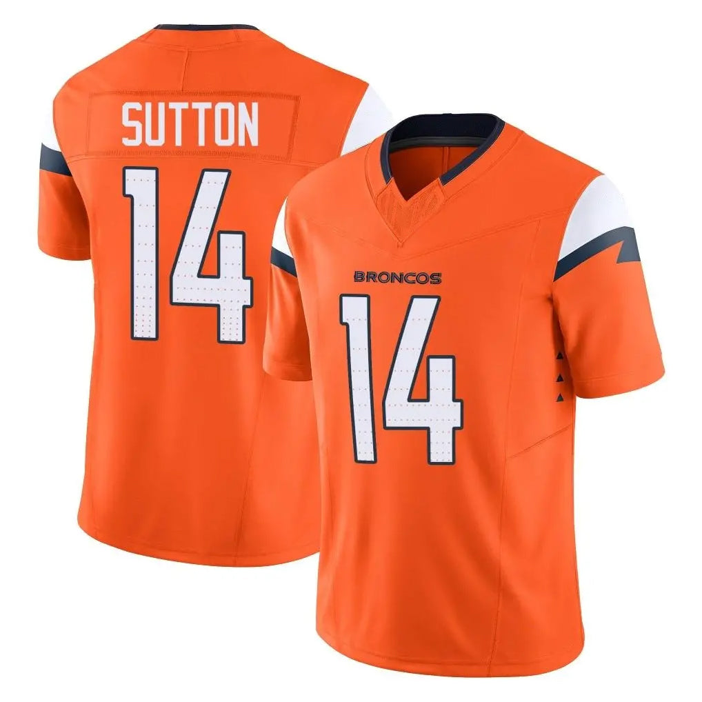 D.Broncos #14 Courtland Sutton Player Orange Vapor F.U.S.E. Limited Home Game Ldoa Stitched Jerseys