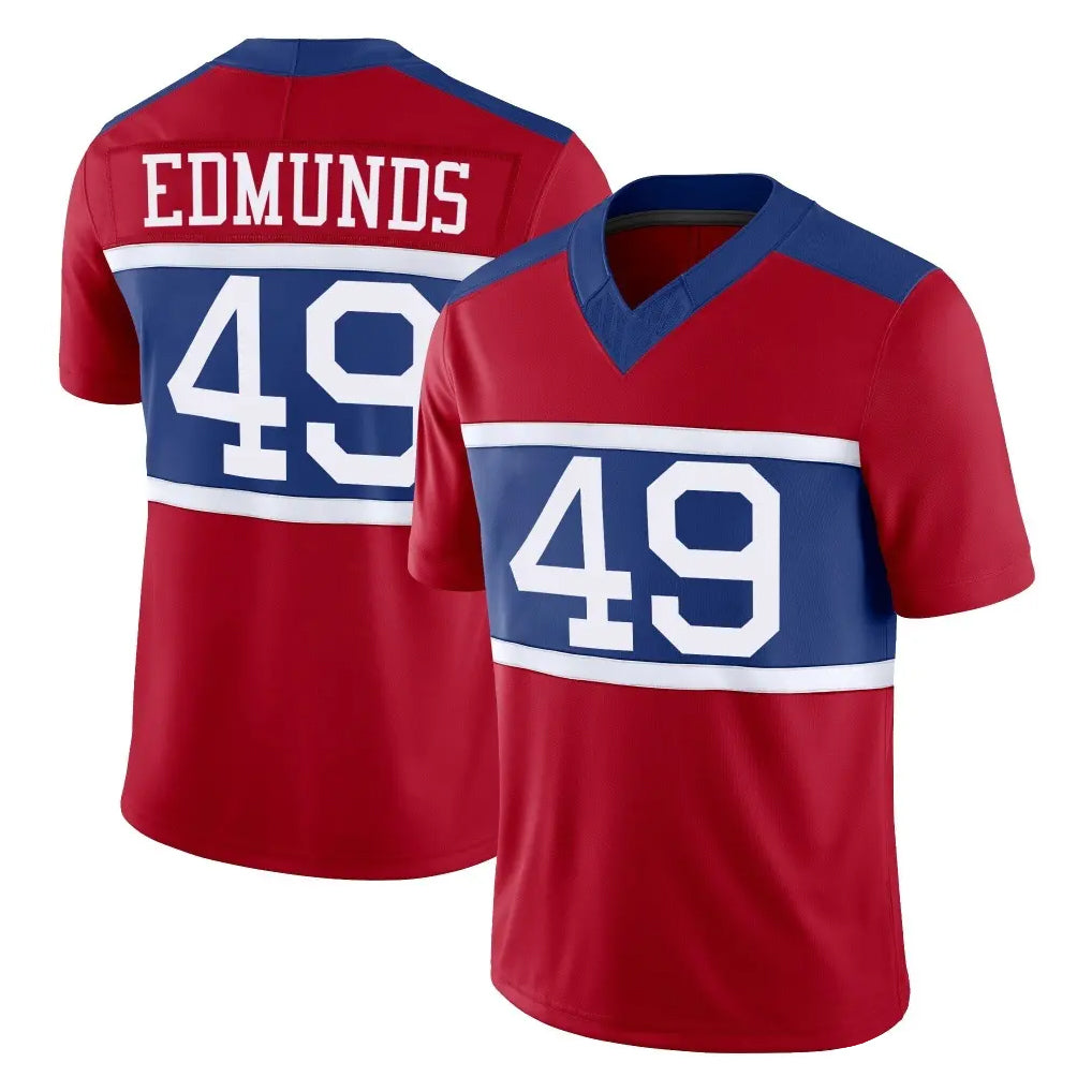 NY.Giants #49 Tremaine Edmunds Player Red Century Vapor F.U.S.E. Home Game Ldoa Stitched Jerseys
