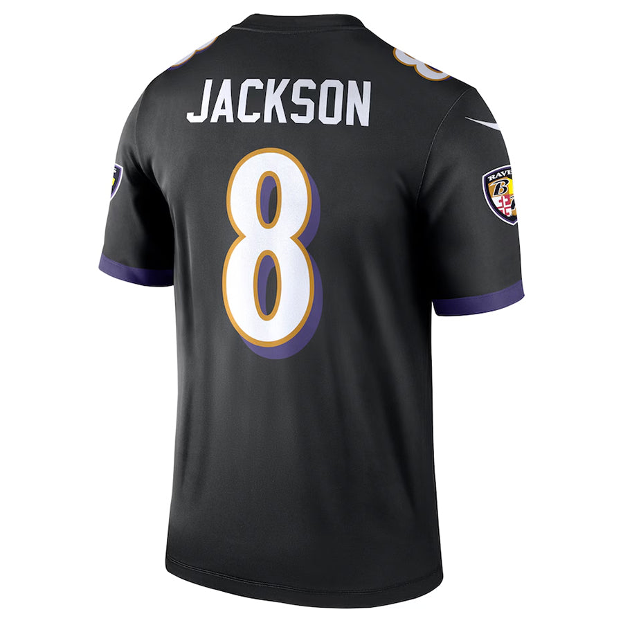 B.Ravens #8 Lamar Jackson Player Black Legend Performance Ldoa Stitched Jerseys
