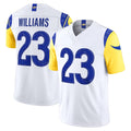 LA.Rams #23 Kyren Williams Player White Vapor F.U.S.E. Limited Home Game Ldoa Stitched Jerseys