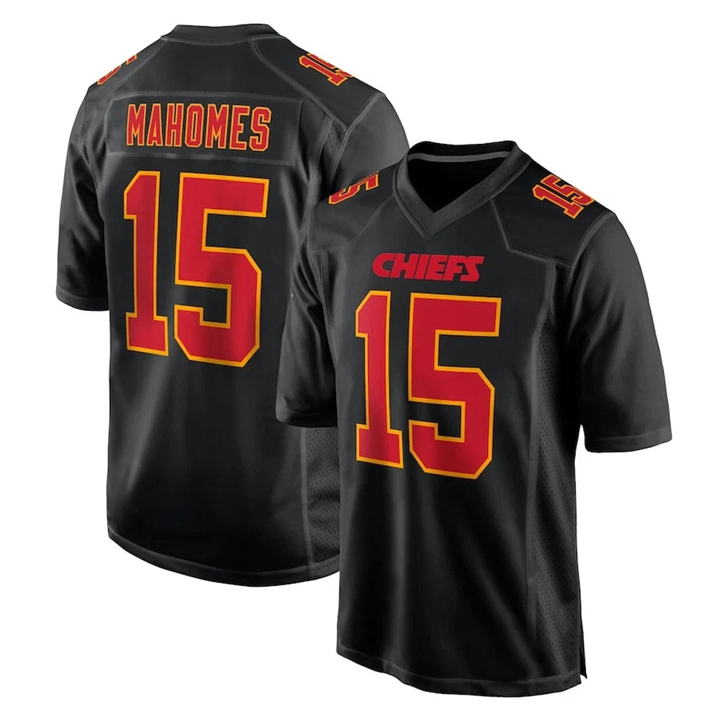 KC.Chiefs #15 Patrick Mahomes Player Black Fashion Home Game Ldoa Stitched Jerseys