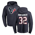 H.Texans #32 David Montgomery Player Navy Pro Line Pullover Hoodie Limited Game Ldoa Stitched Jerseys