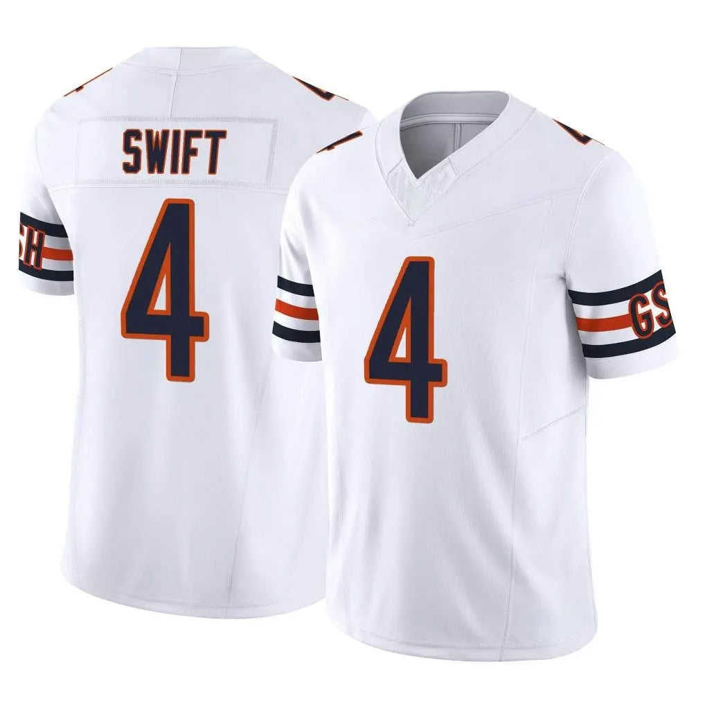 C.Bears #4 D'Andre Swift Player White Vapor F.U.S.E. Limited Home Game Ldoa Stitched Jerseys