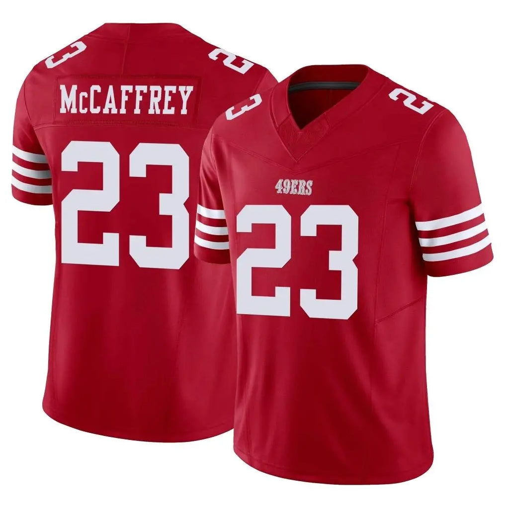 SF.49ers #23 Christian McCaffrey Player Red Limited Vapor F.U.S.E. Home Game Ldoa Stitched Jerseys