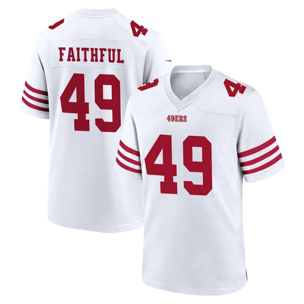 SF.49ers #49 The Faithful Player White Game Home Ldoa Stitched Jerseys