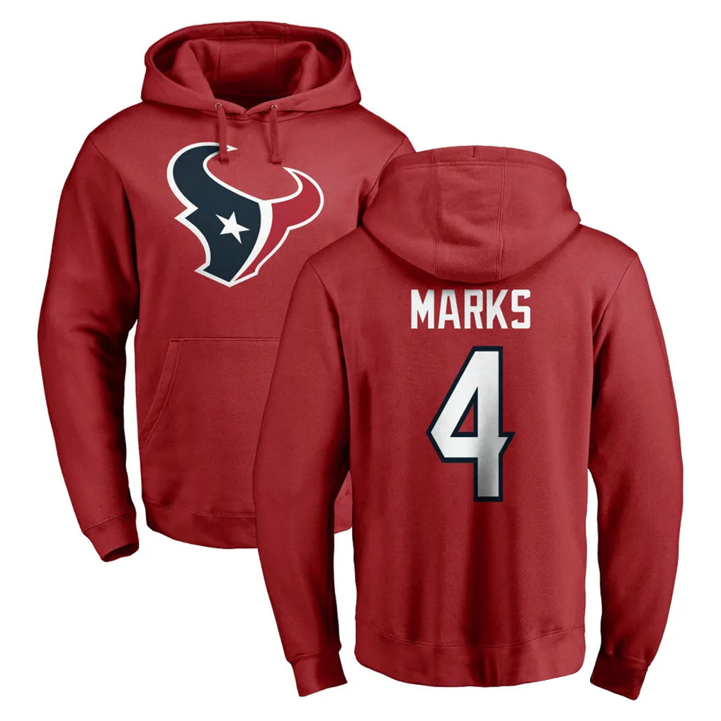 H.Texans #4 Woody Marks Player Red Pro Line Pullover Hoodie Limited Game Ldoa Stitched Jerseys