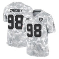 LV.Raiders #98 Maxx Crosby Player Arctic Camo Salute To Service Limited Game Ldoa Stitched Jerseys
