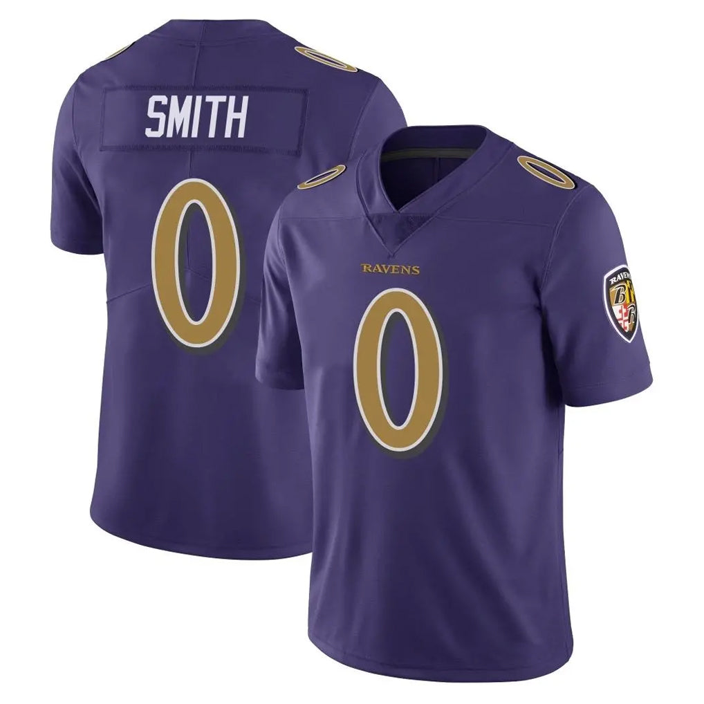 B.Ravens #0 Roquan Smith Player Purple Color Rush Vapor Untouchable Limited Home Game Ldoa Stitched Jerseys