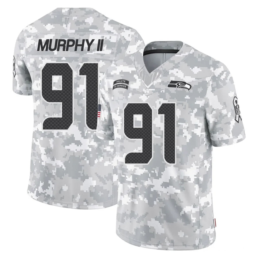 S.Seahawks #91 Byron Murphy II Player Arctic Camo Limited Salute To Service Home Game Ldoa Stitched Jerseys