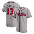 A.Braves #13 Ronald Acuna Jr Player Gray Limited Elite Home Game Ldoa Stitched Jerseys