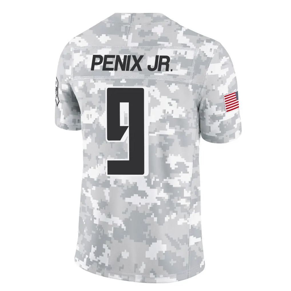 A.Falcons #9 Michael Penix Jr. Player Arctic Camo Salute to Service Limited Ldoa Stitched Jerseys