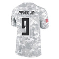 A.Falcons #9 Michael Penix Jr. Player Arctic Camo Salute to Service Limited Ldoa Stitched Jerseys