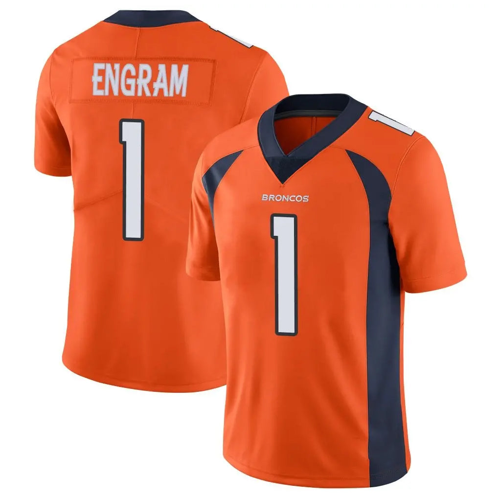 D.Broncos #1 Evan Engram Player Orange Color Vapor Untouchable Limited Game Ldoa Stitched Jerseys