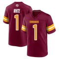 W.Commanders #1 Rachaad White Player Burgundy Home Game Ldoa Stitched Jerseys