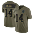 IN.Colts #14 Alec Pierce Player Olive 2025 Salute To Service Limited Game Ldoa Stitched Jerseys
