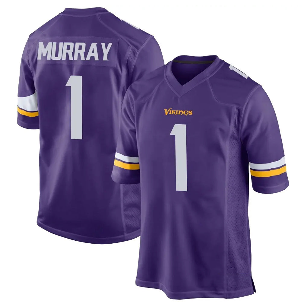 M.Vikings #1 Kyler Murray Player Purple Home Game Ldoa Stitched Jerseys