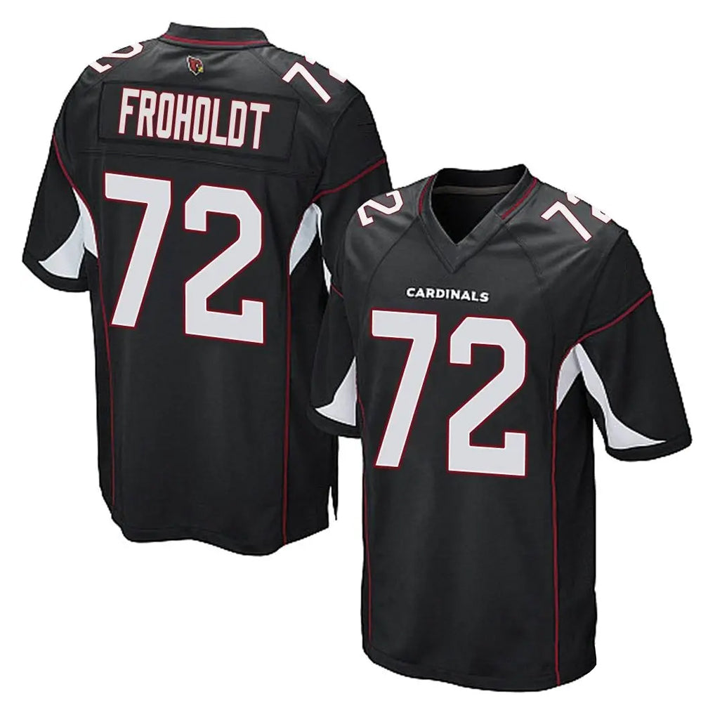 A.Cardinals #72 Hjalte Froholdt Player Black Home Game Ldoa Stitched Jerseys