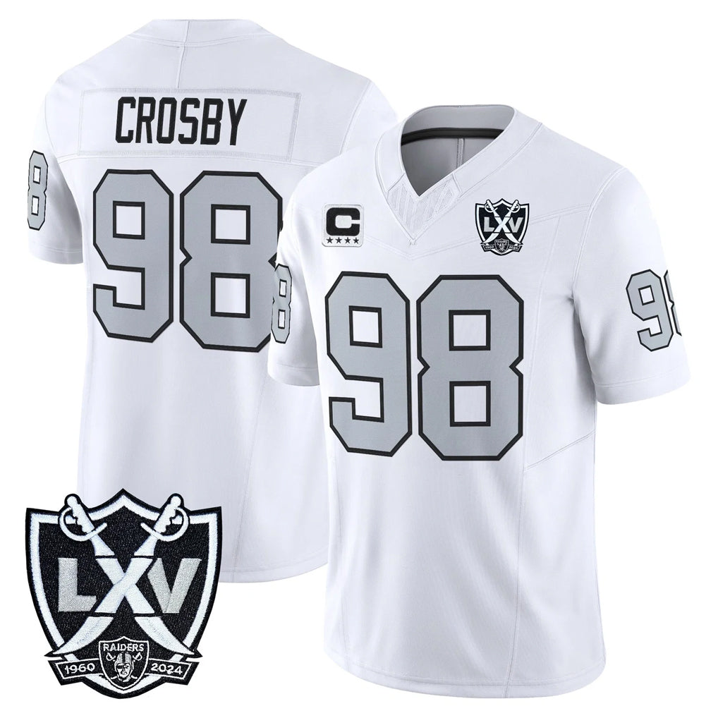 LV.Raiders #98 Maxx Crosby Player White 2026 Vapor Limited Home Game Ldoa Stitched Jerseys