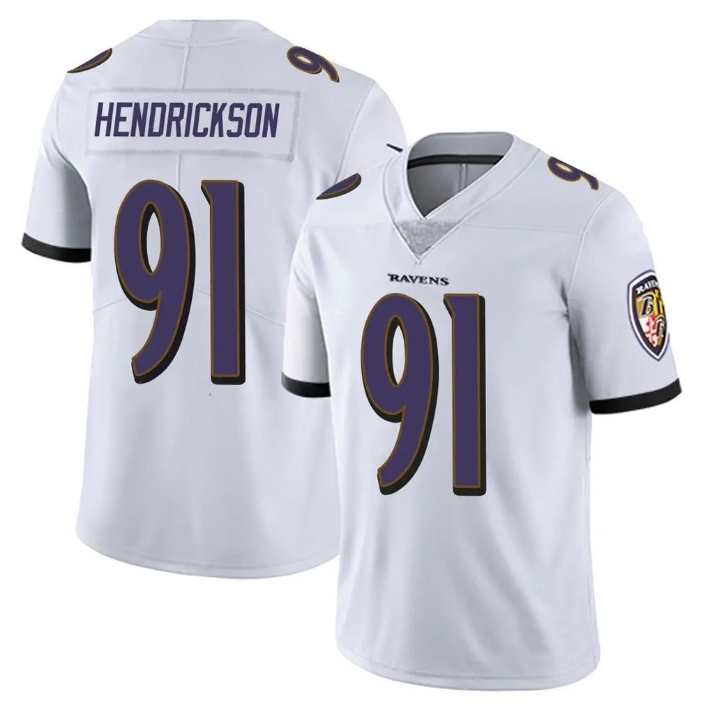 B.Ravens #91 Trey Hendrickson Player White Vapor Untouchable Game Ldoa Stitched Jerseys