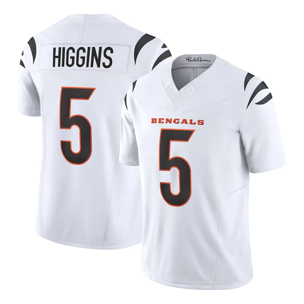 C.Bengals #5 Tee Higgins Player White Vapor F.U.S.E. Limited Home Game Ldoa Stitched Jerseys