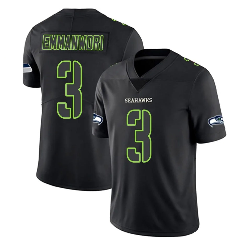 S.Seahawks #3 Nick Emmanwori Player Black Impact Limited Home Game Ldoa Stitched Jerseys