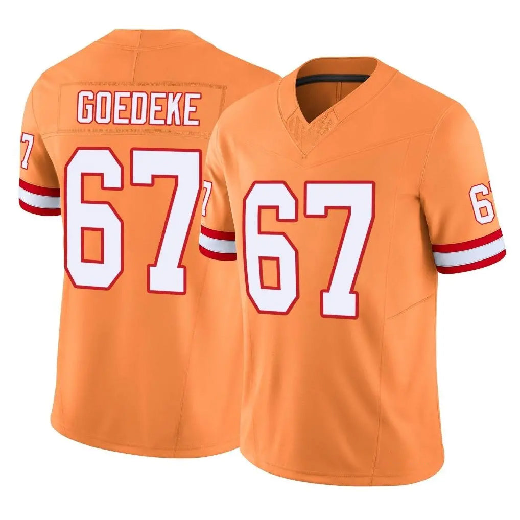 TB.Buccaneers #67 Luke Goedeke Player Orange Limited Vapor F.U.S.E. Home Game Ldoa Stitched Jerseys