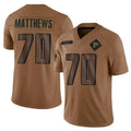A.Falcons #70 Jake Matthews Player Brown Salute To Service Limited Ldoa Stitched Jerseys