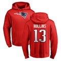 NE.Patriots #13 Mack Hollins Player Red LOGO Pullover Hoodies Home Game Ldoa Stitched Jerseys