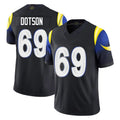 LA.Rams #69 Kevin Dotson Player Black Midnight Rivalries Collection Limited Home Game Ldoa Stitched Jerseys