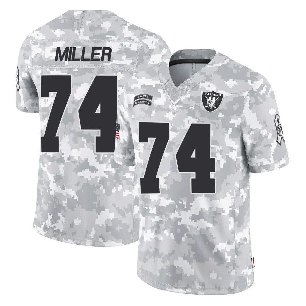 LV.Raiders #74 Kolton Miller Player Arctic Camo Salute To Service Limited Game Ldoa Stitched Jerseys