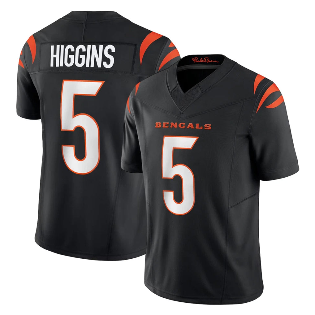 C.Bengals #5 Tee Higgins Player Black Vapor F.U.S.E. Limited Home Game Ldoa Stitched Jerseys