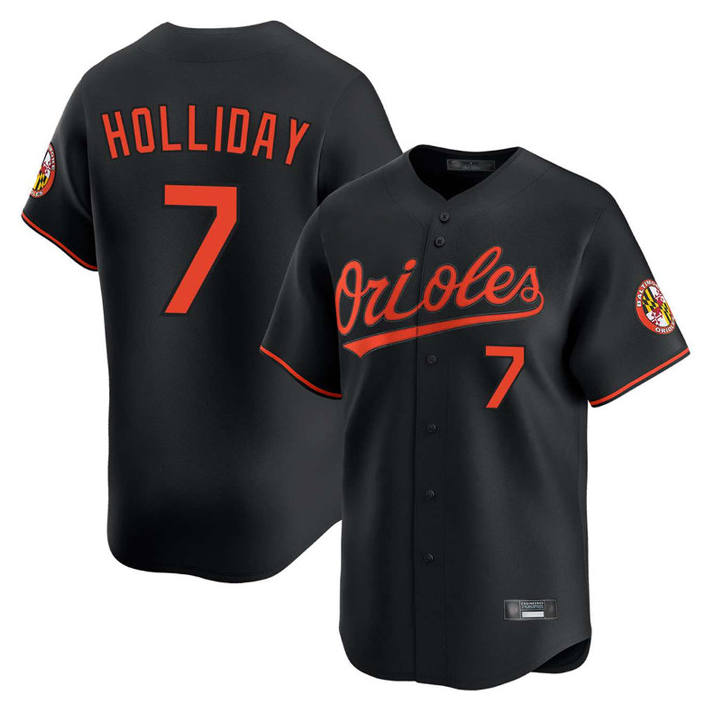 B.Orioles #7 Jackson Holliday Player Black Limited Home Game Ldoa Stitched Jerseys