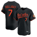 B.Orioles #7 Jackson Holliday Player Black Limited Home Game Ldoa Stitched Jerseys