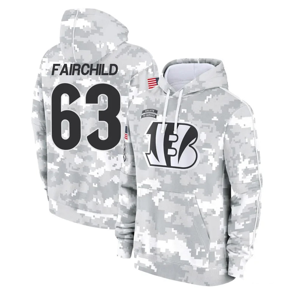 C.Bengals #63 Dylan Fairchild Player Arctic Camo Salute to Service Pullover Hoodie Limited Ldoa Stitched Jerseys