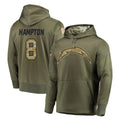LA.Chargers #8 Omarion Hampton Player Olive Salute to Service Pullover Hoodies Home Game Ldoa Stitched Jerseys