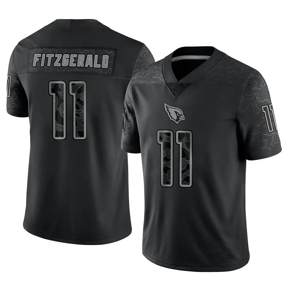 A.Cardinals #11 Larry Fitzgerald Player Black RFLCTV Limited Ldoa Stitched Jerseys