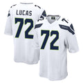 S.Seahawks #72 Abraham Lucas Player White Home Game Ldoa Stitched Jerseys