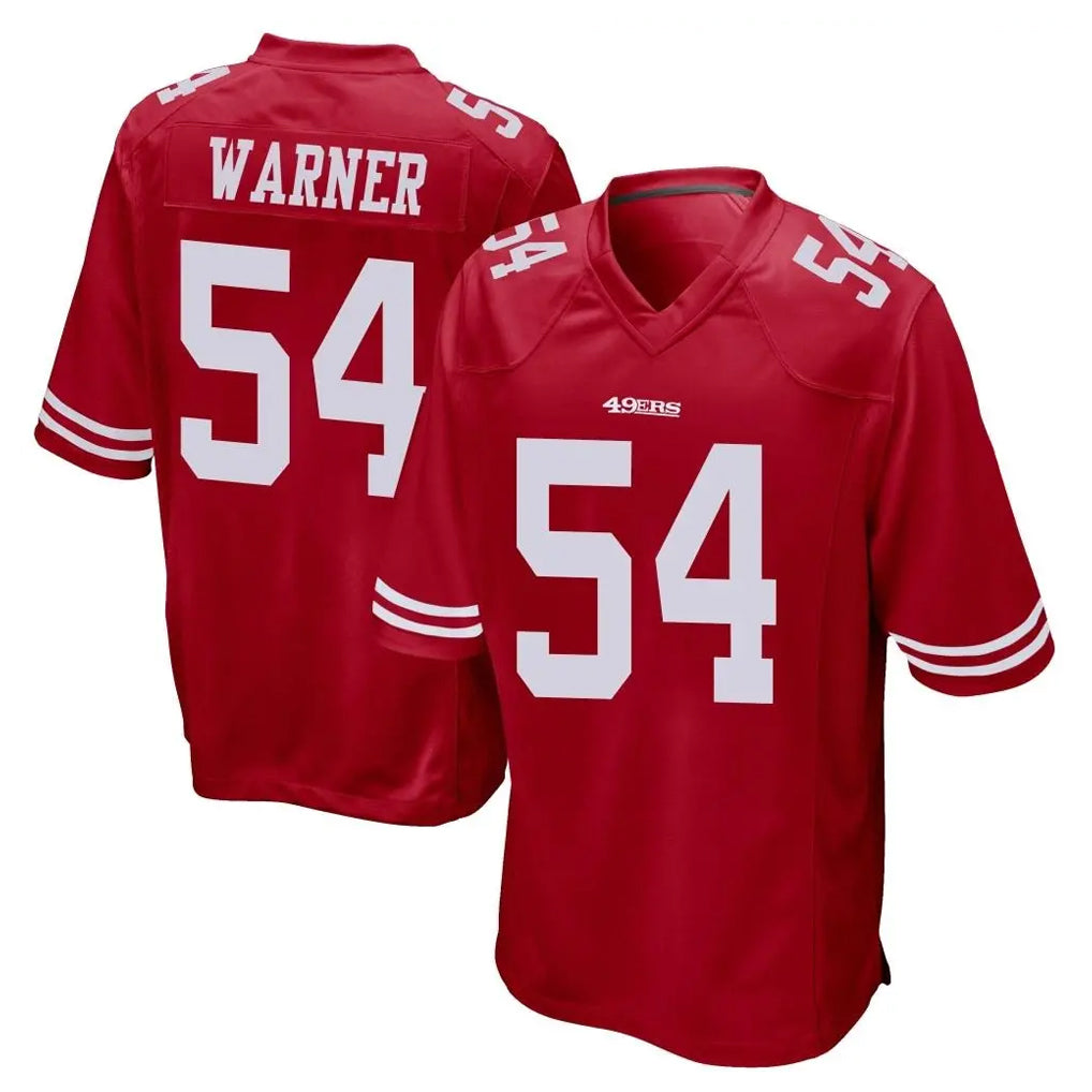 SF.49ers #54 Fred Warner Player Red Home Game Ldoa Stitched Jerseys