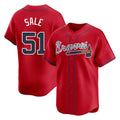 A.Braves #51 Chris Sale Player Red Limited Home Game Ldoa Stitched Jerseys